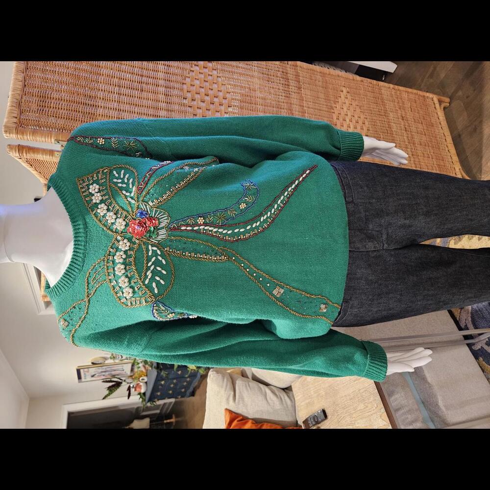 Vintage Western Connection Embellished Christmas Sweater
